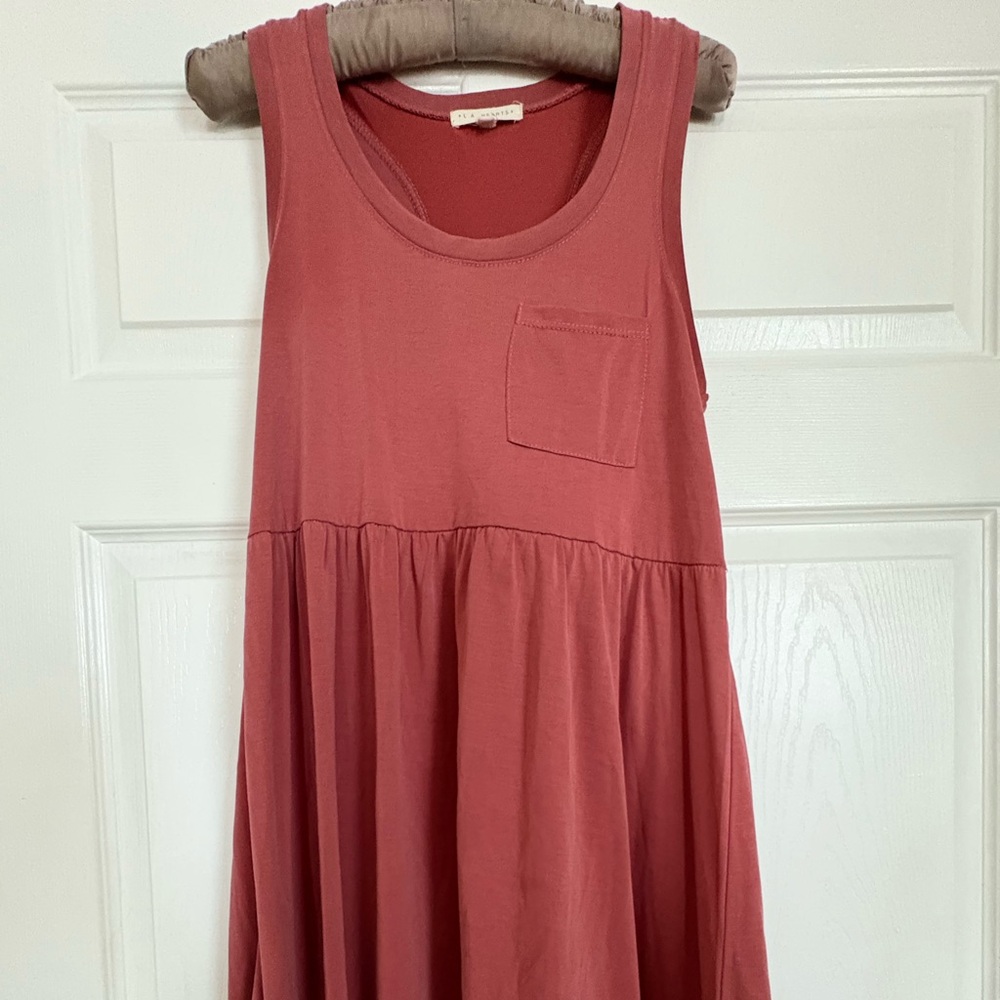 Rust Sleeveless Dress with front Pocket